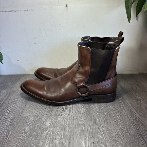 To Boot New York Adam Derrick Harness Men\'s Brown Leather Boots Size US 11 main image 8